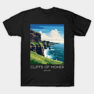 A Pop Art Travel Print of the Cliffs of Moher - The Burren - Ireland T-Shirt